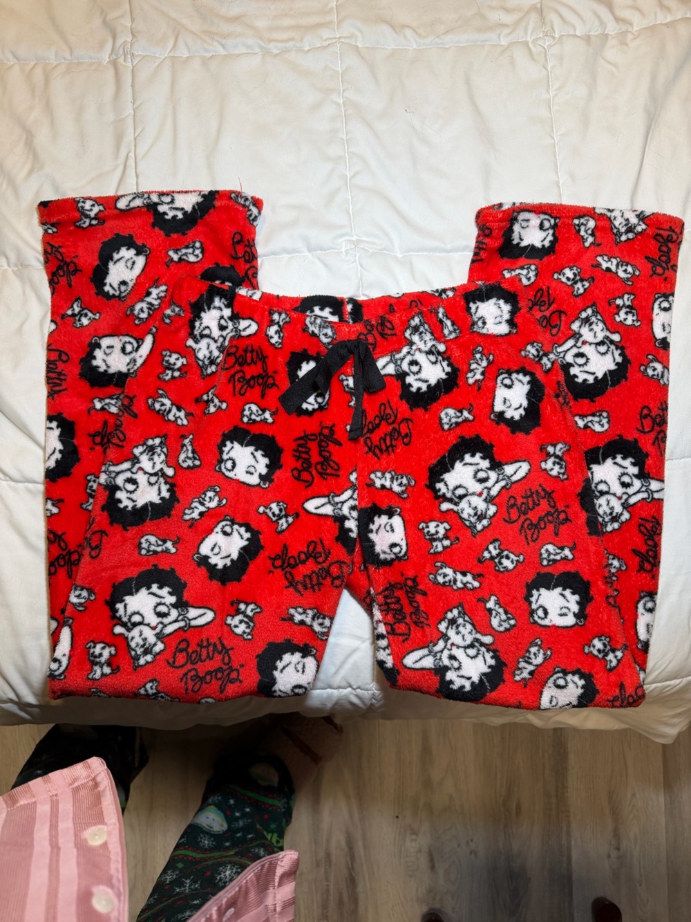 Betty Boop Red Black and White Fleece Pajama Pants
